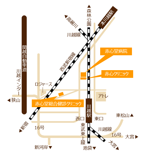 電車やバスでお越しの方向けの地図